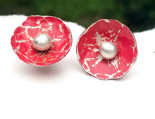 Earring Jackets - Distressed White, Red, Black Hand Painted