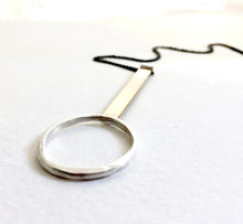 Linear Necklace, Modern Silver Necklace - The Mary Necklace